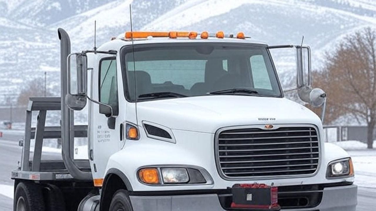 Salt Lake Jump Starts service rescuing dead battery on snowy SLC road