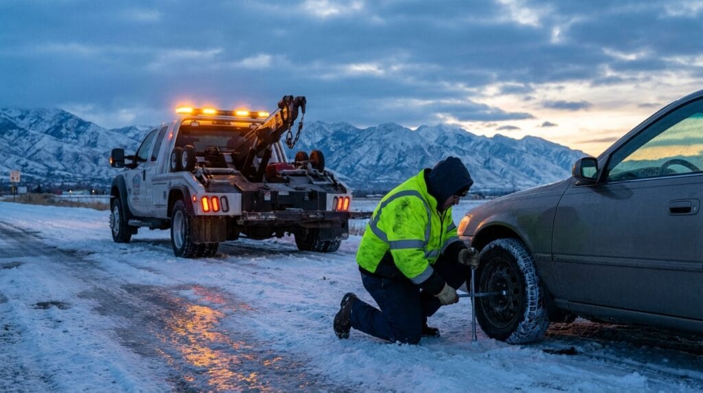 Frozen Lugs & Icy Shoulders: The SLC Tire Change Reality