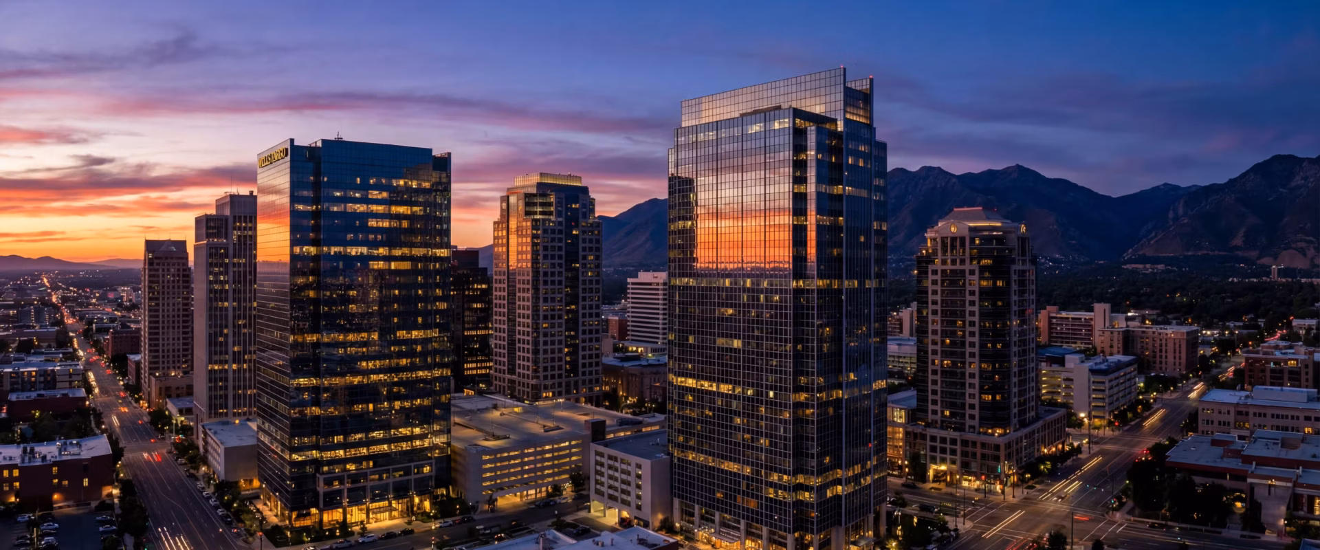 Salt Lake City Towing truck on the road at night